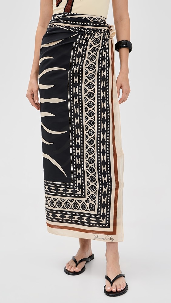 Golden Horizon Pareo - Black / Ecru