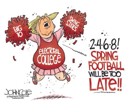 Political Cartoon U.S. Trump Big 10 football&nbsp;