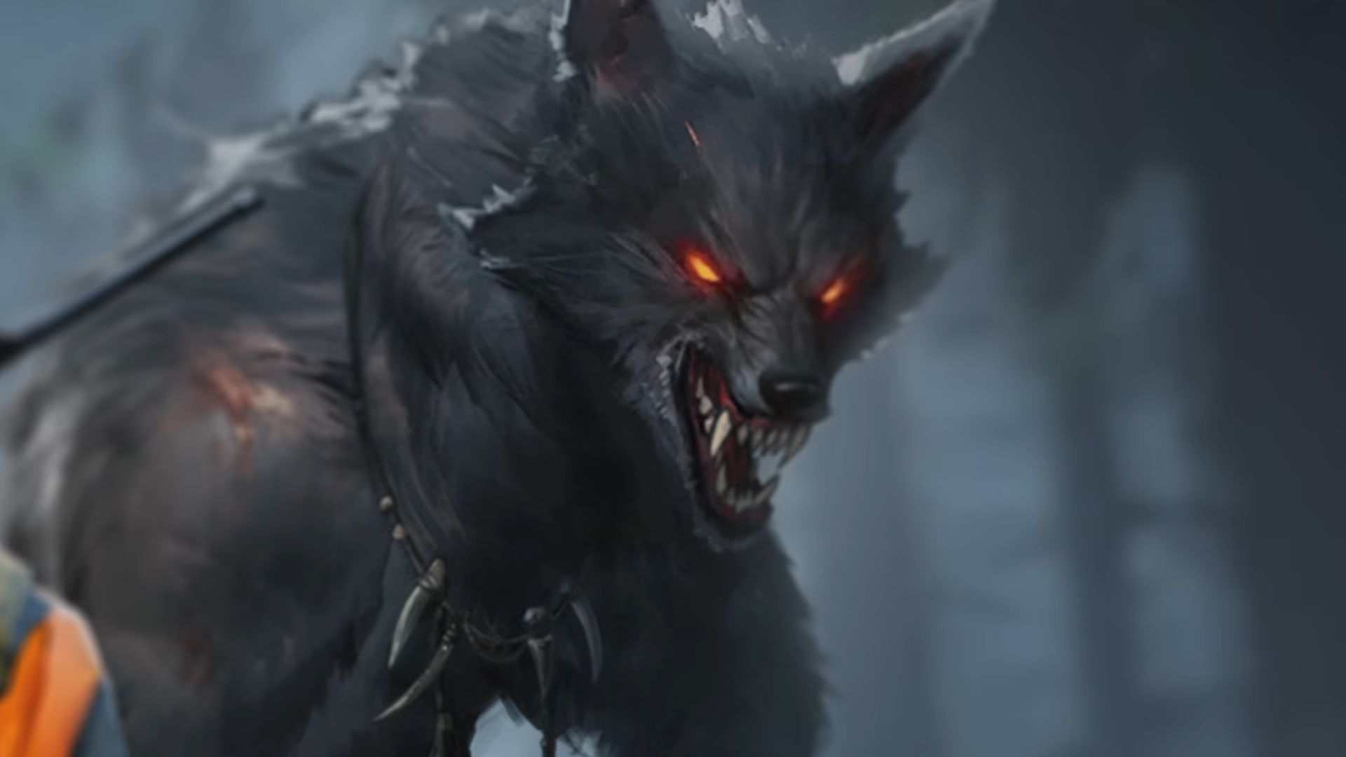 A werewolf with a necklace of teeth