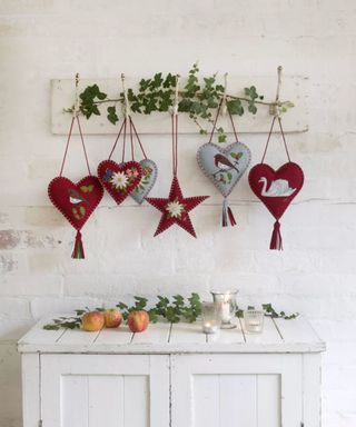 Christmas heart and start spice cushions