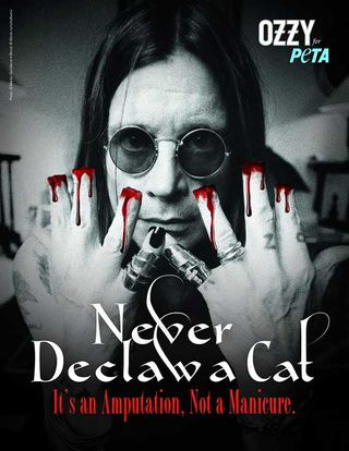 Ozzy Osbourne PETA cat declawing ad