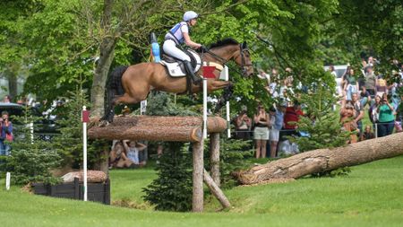 Pictured Emily King and Valmy Biats during the 2026 Badminton Horse Trials cross-country.