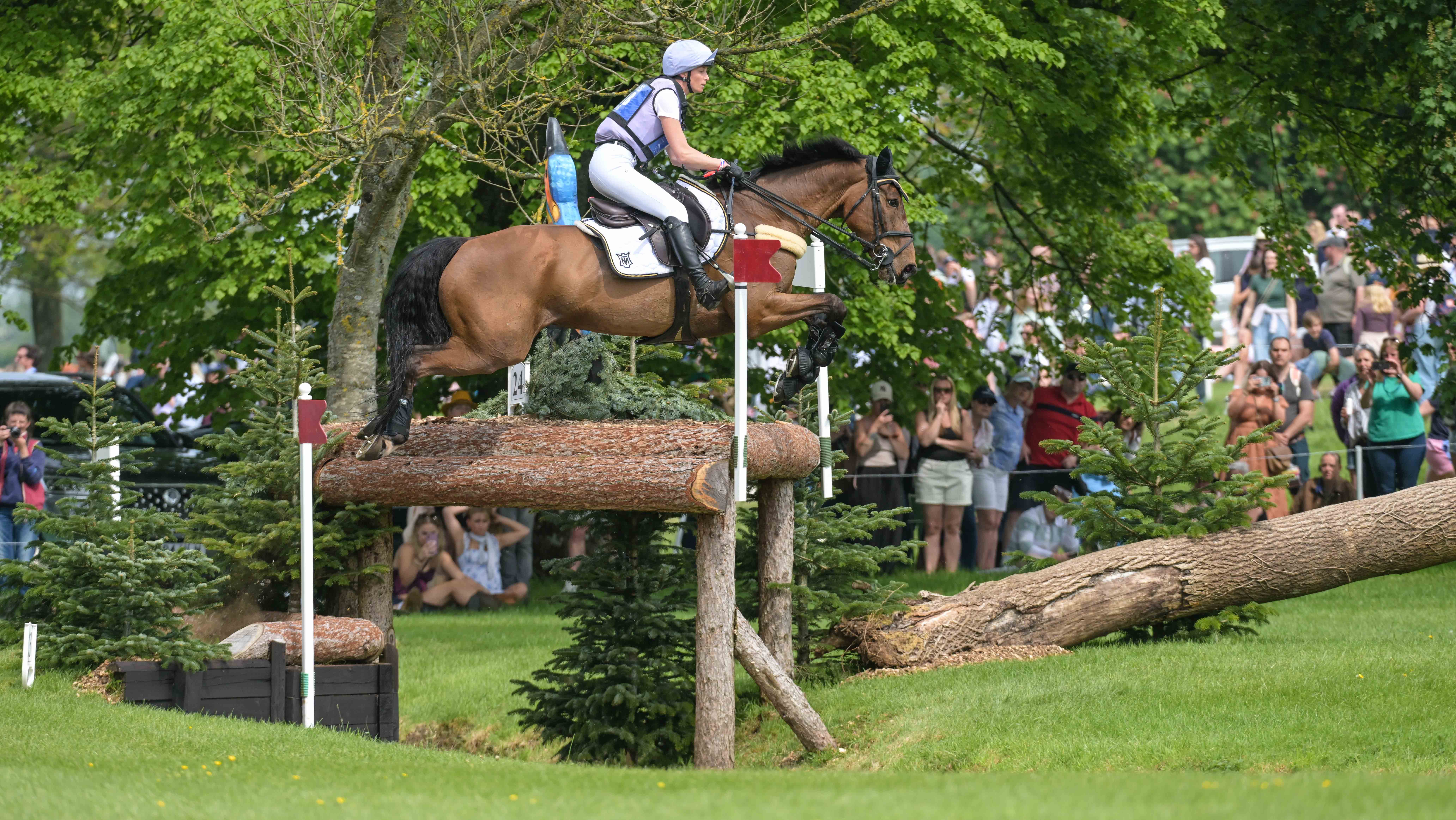 Pictured Emily King and Valmy Biats during the 2026 Badminton Horse Trials cross-country.