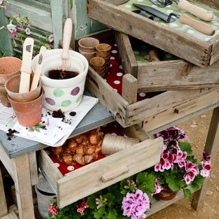 storage with oilcloth lining