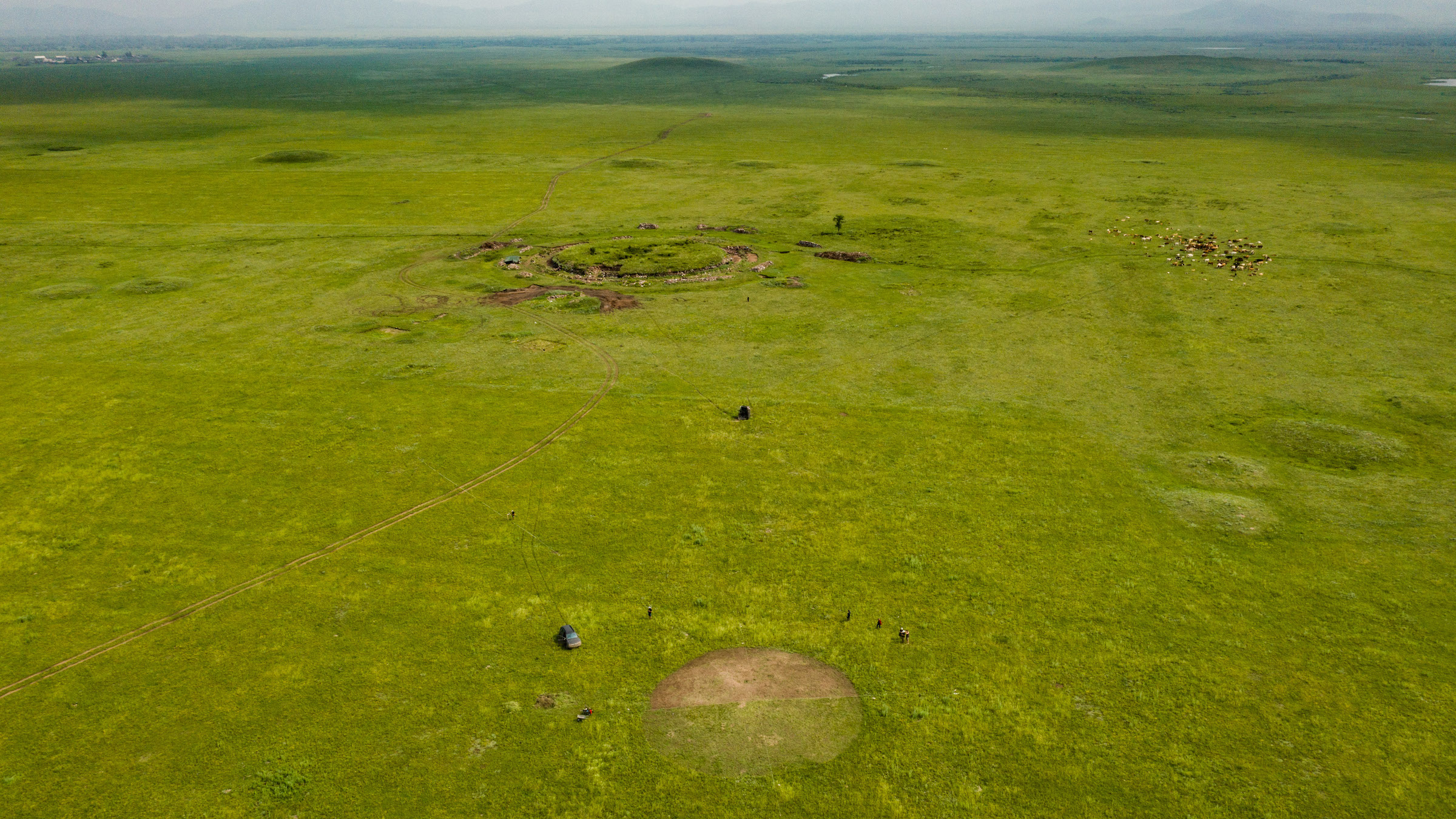 The kurgan held the remains of five ancient people belonging to the Scythian culture.