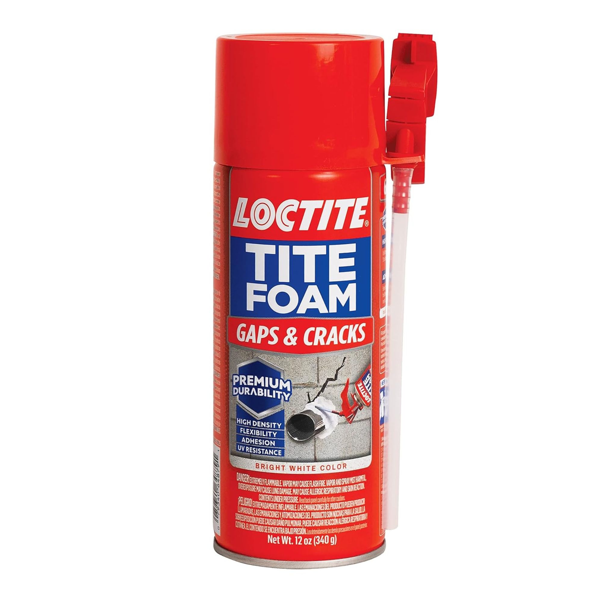 Red can of expanding foam