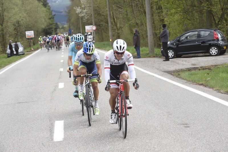 Julian Arredondo (Trek Factory Racing) leads the break