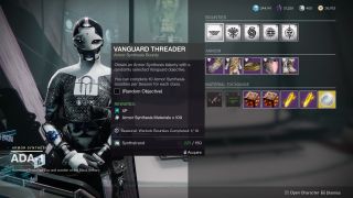 Ada-1's store page, featuring a selection of bounties for Destiny 2's activities.