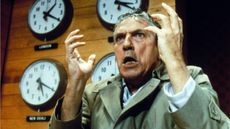 Peter Finch as news anchor Howard Beale in the 1976 movie Network.