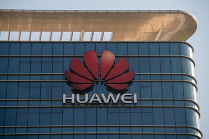 The Huawei logo in Dongguan