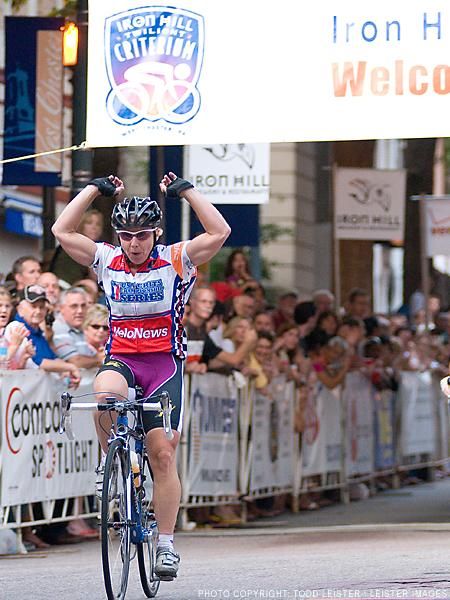 Laura Van Gilder (Mellow Mushroom) wins the Iron Hill Criterium.