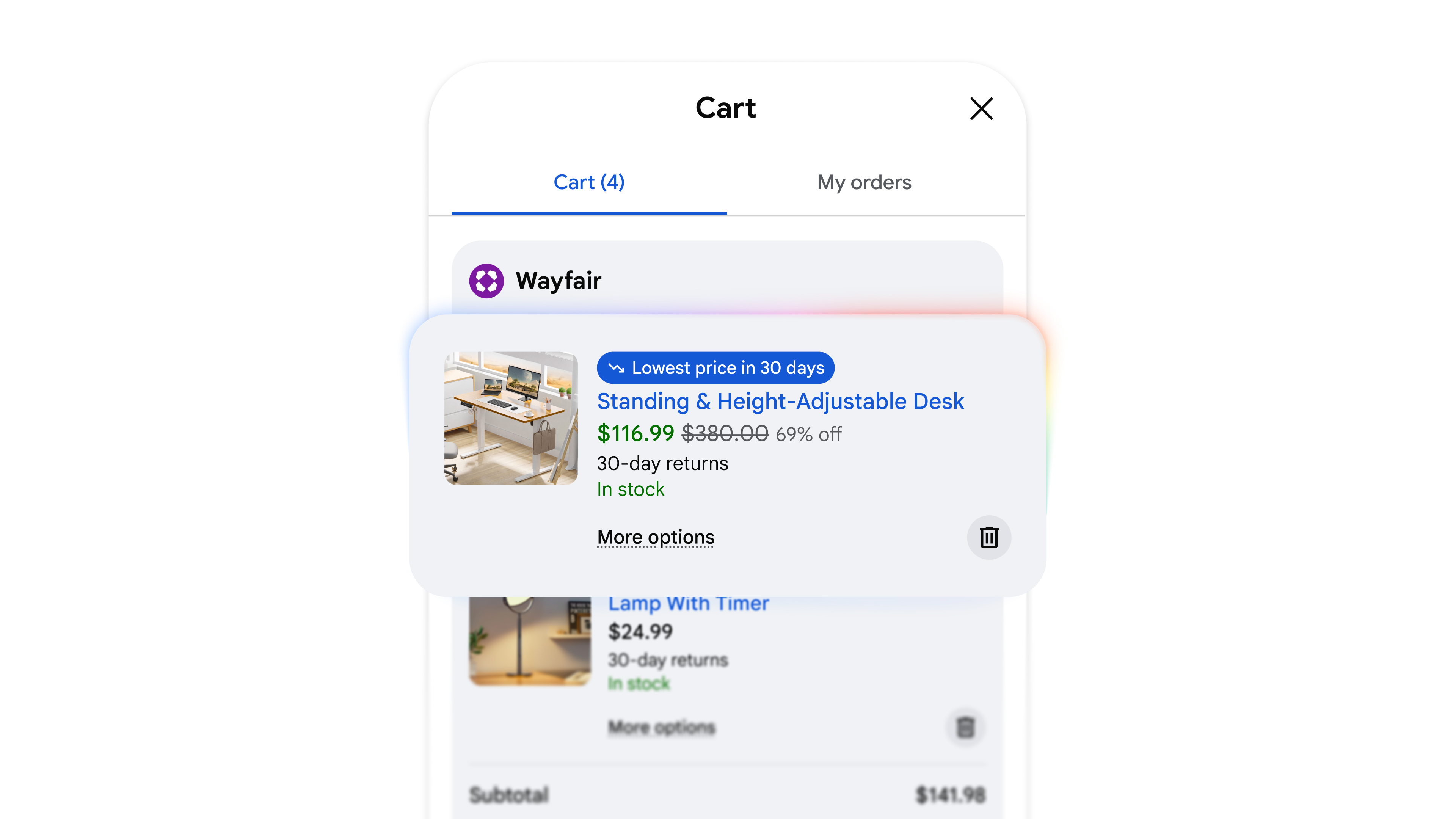 The new Universal Cart shopping feature of Google