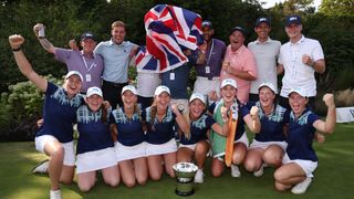 The Great Britain and Ireland team after the Curtis Cup