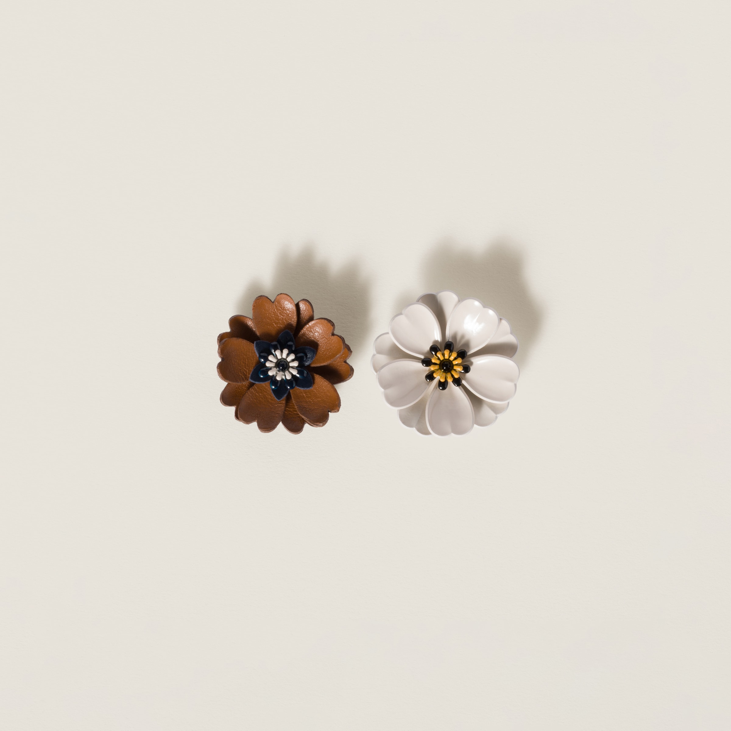 Metal and Leather Earrings