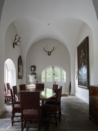 The vaulted stone hall at Belle Isle