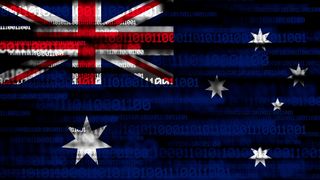 The Australian flag, made of binary code