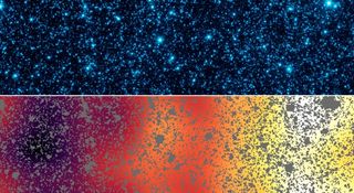 Astronomers have uncovered patterns of light that appear to be from the first stars and galaxies that formed in the universe. The light patterns were hidden within a strip of sky observed by NASA's Spitzer Space Telescope.
