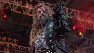 Rob Zombie performing onstage at the Rock On The Range festival in 2010