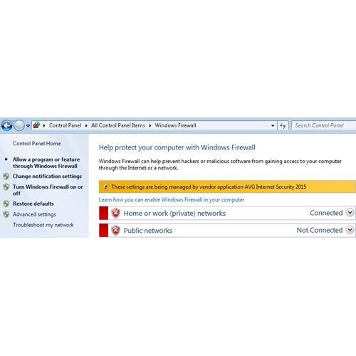 AVG Ultimate image: You can manage Windows Firewall access from AVG.