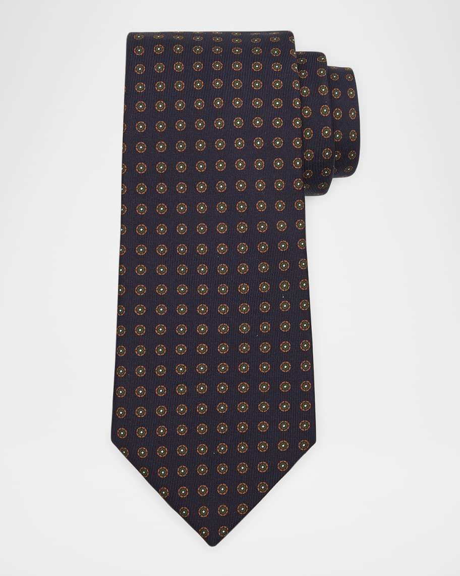 Men&#039;s Circle Medallion Mulberry Silk Tie