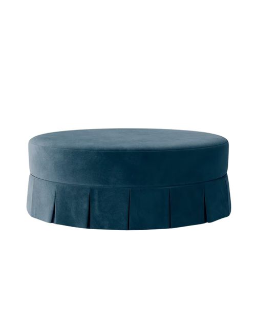 Matilda Ottoman in Luster Ink Velvet