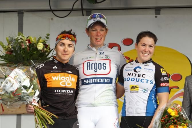 Giorgia Bronzini (Wiggle Honda Team), Kirsten Wild (Argos-Shimano) and Chloe Hosking (Hitec Products)
