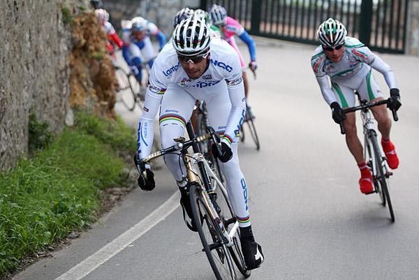 World Champion Alessandro Ballan attacks