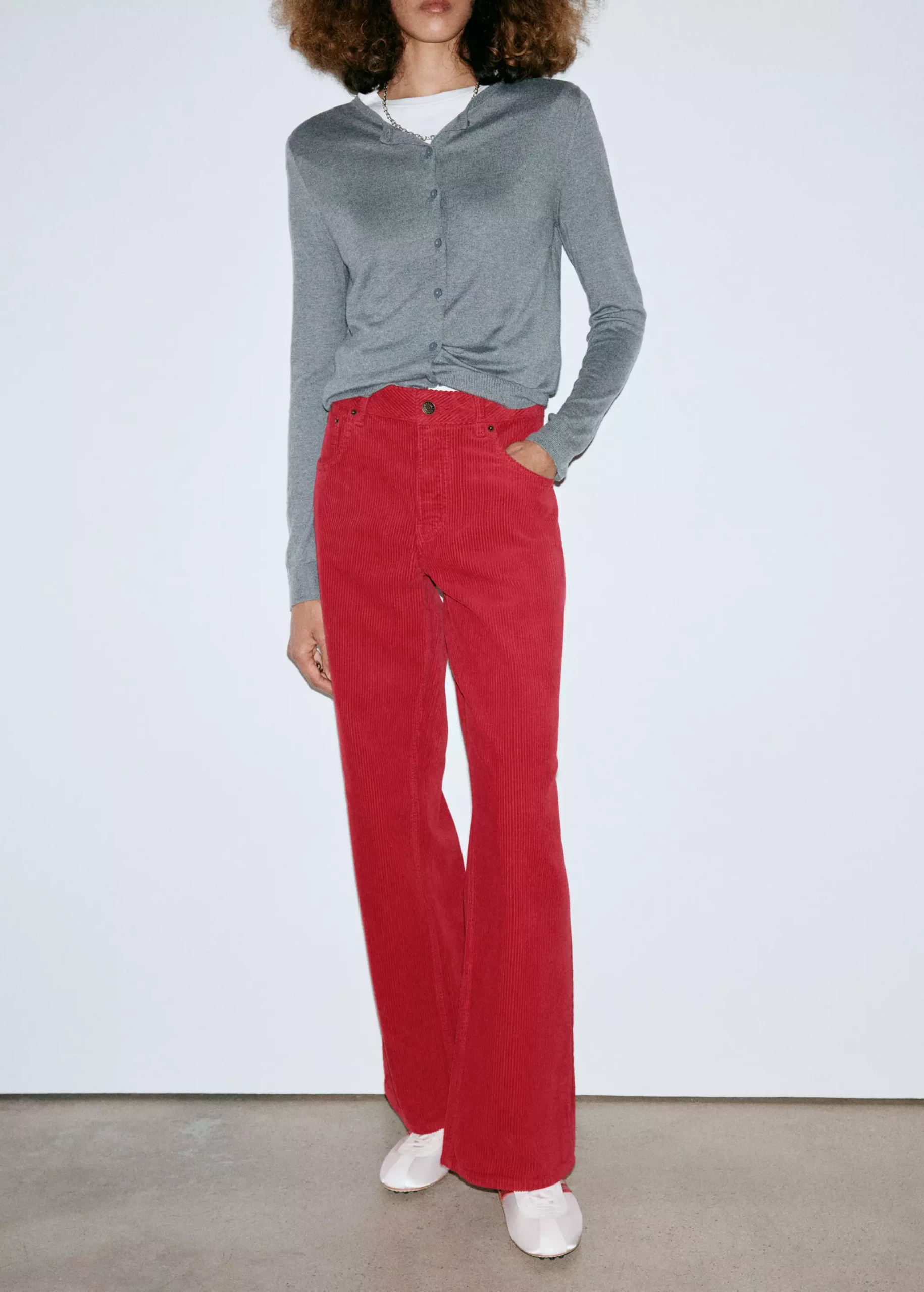 Straight-Leg Corduroy Trousers - Women | Mango Usa