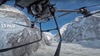 DJI drone being tested over glacier on Everest