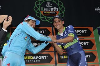 Diego Rosa congratulates Esteban Chaves