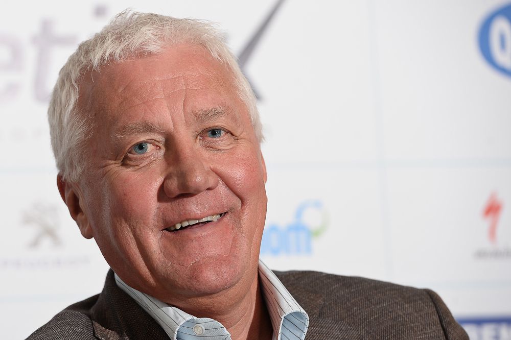 Patrick Lefevere, general manager of Ettix-QuickStep, looks on during a press conference ahead of Sunday's Tour of Flanders.