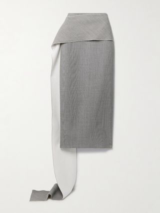 Laz Wrap-Effect Wool-Blend Midi Skirt