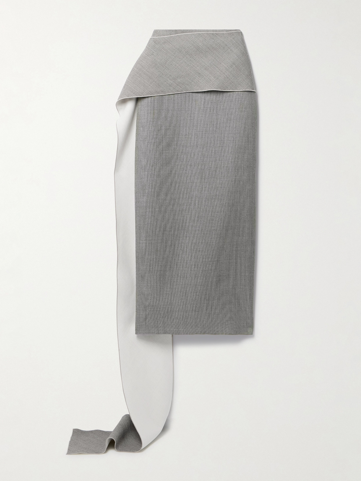 Laz Wrap-Effect Wool-Blend Midi Skirt