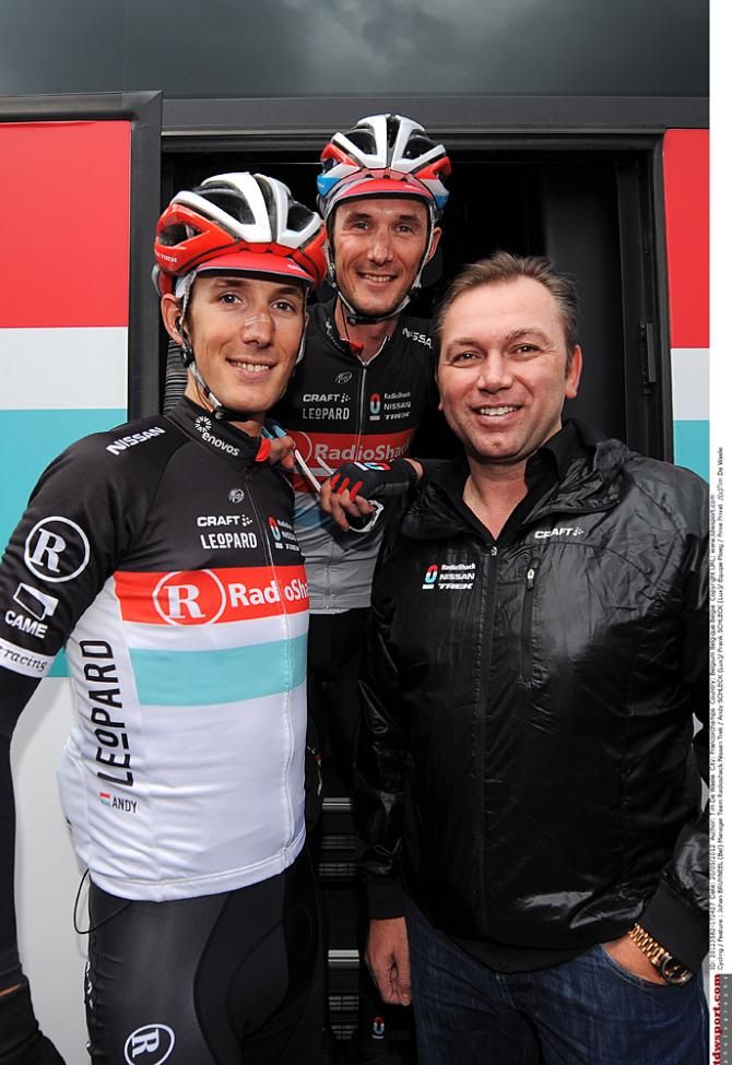 When Johan Bruyneel moved in and merged the team with Leopard Trek, the Schleck brothers came together