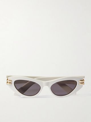 Cdior B1u Cat-Eye Acetate and Gold-Tone Sunglasses