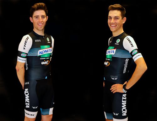 The Kometa Cycling riders in their 2019 kit