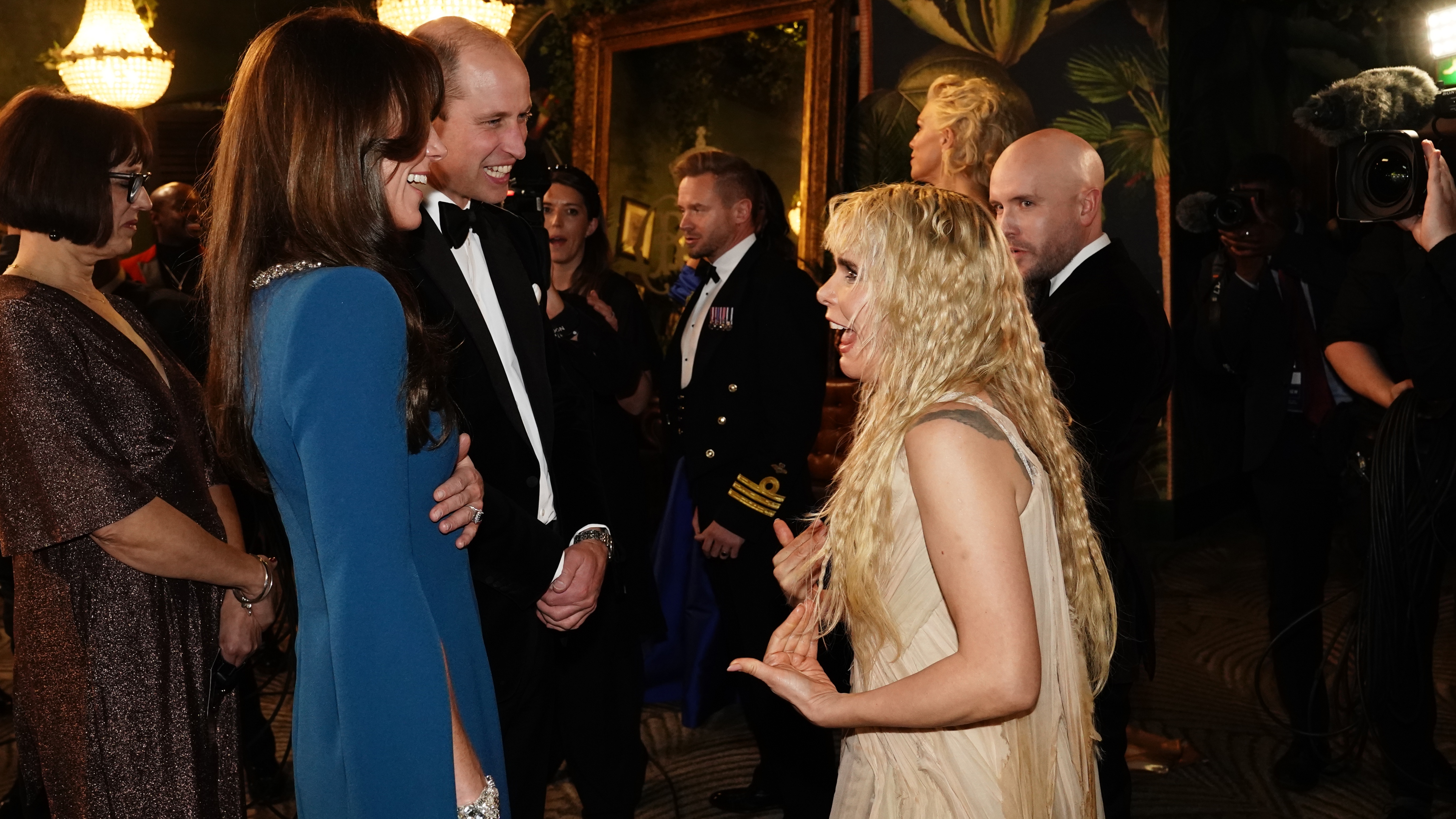 Catherine, Princess of Wales and Prince William, Prince of Wales meet Paloma Faith during the Royal Variety Performance at the Royal Albert Hall on November 30, 2023