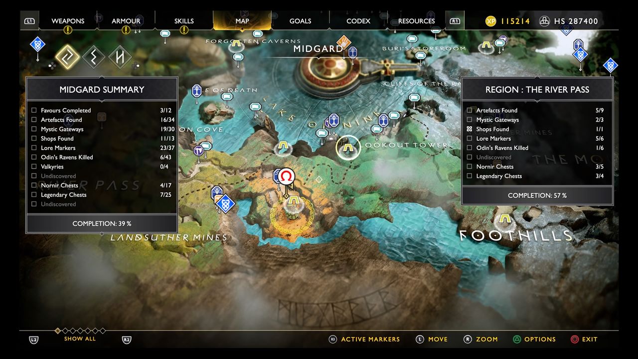 God of War treasure map locations