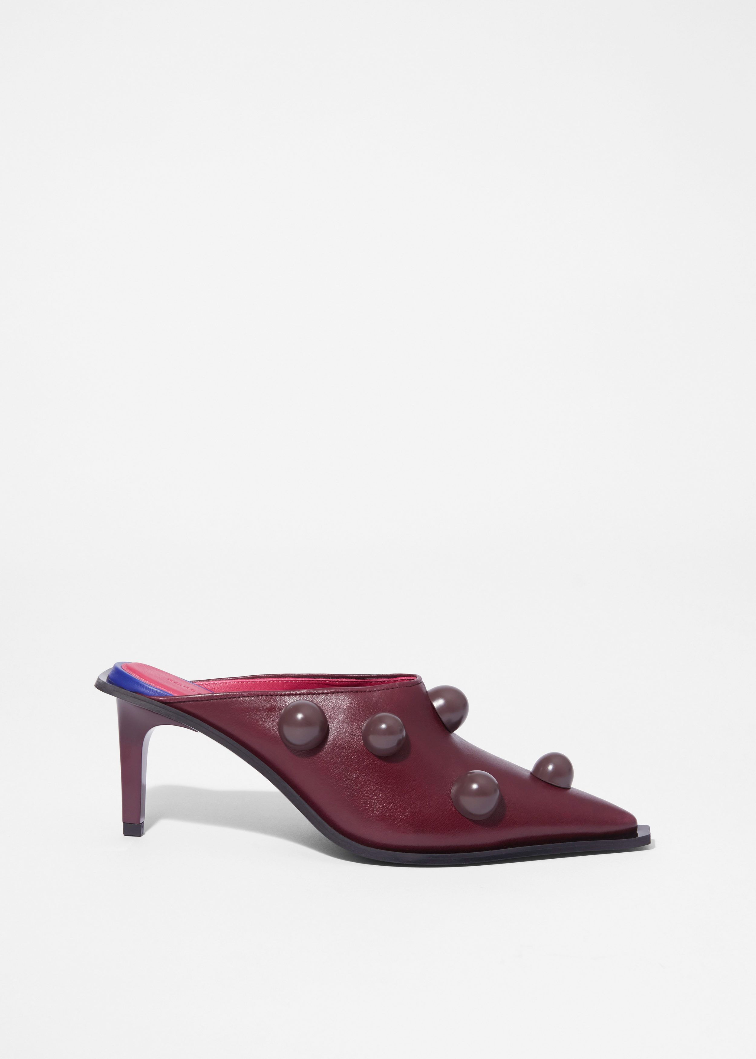 Beaded Leather Mules