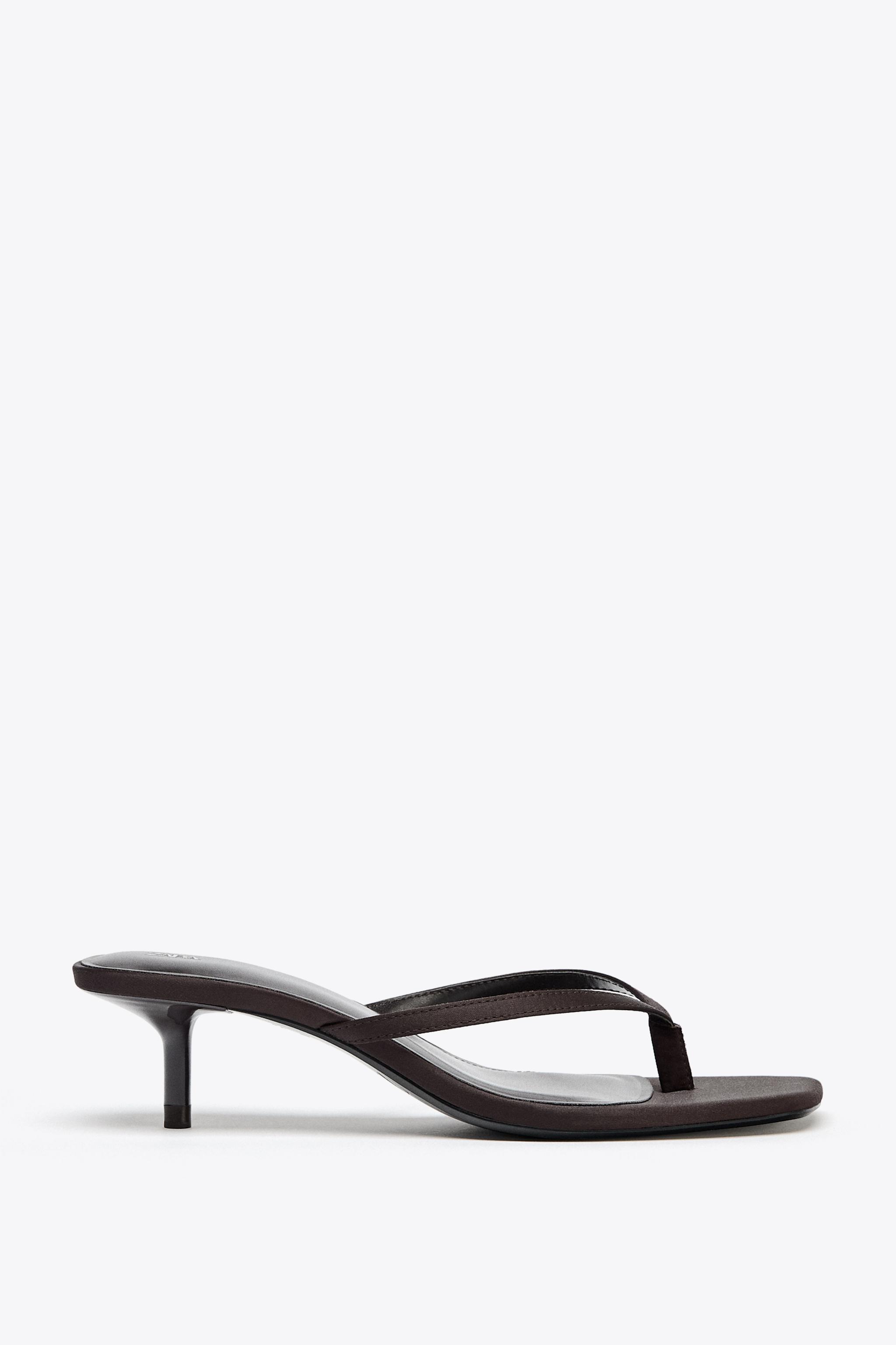 Satin Kitten-Heel Sandals