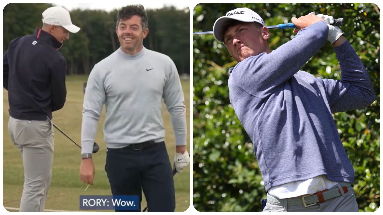 Rory McIlroy and Scottish amateur Ruben Lindsay at the Scottish Open