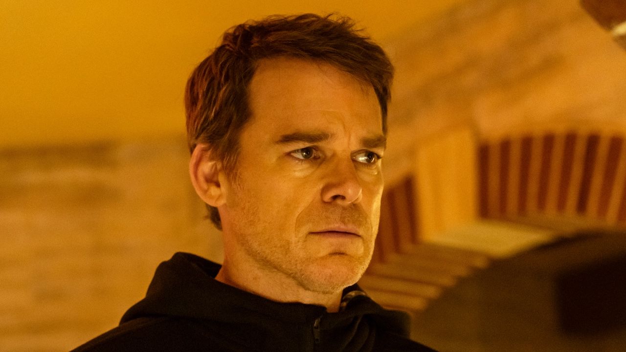 Dexter standing in Leon Prater's killer museum in Dexter: Resurrection Season 1