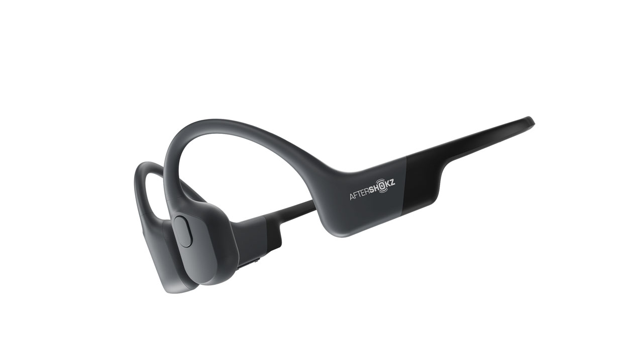 A pair of the aftershokz aeropex headphones in black