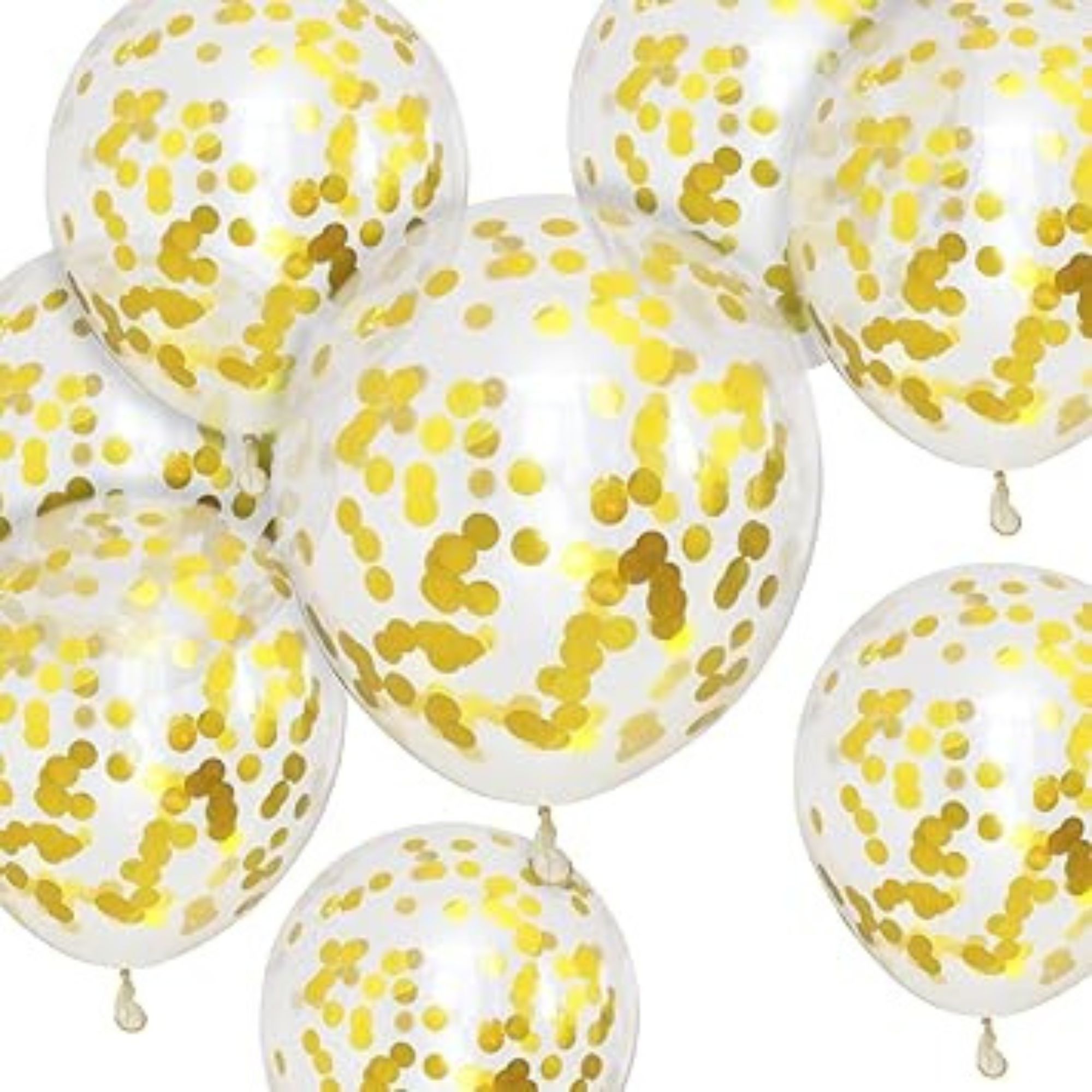 Gold confetti balloons