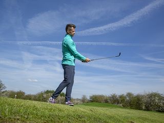 Short Game Specialist Coach James Ridyard demonstrating the correct finish position with a wedge