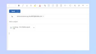 Screenshot showing how to send an ebook via email - Send an email