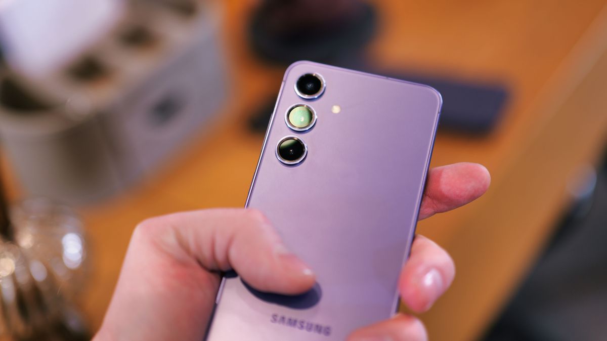 Samsung Galaxy S24 phone held in a hand