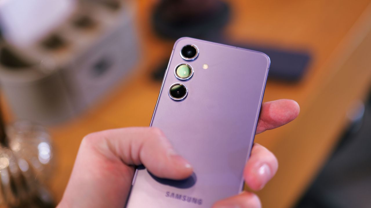 Samsung Galaxy S24 phone held in a hand