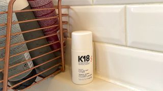The K18 hair treatment pictured in Fiona McKim's bathroom, for the K18 review