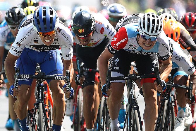 UnitedHealthcare's Travis McCabe and Hagens Berman Axeon's Jasper Philipsen go head-to-head for the stage 3 victory at the 2018 Tour of Utah
